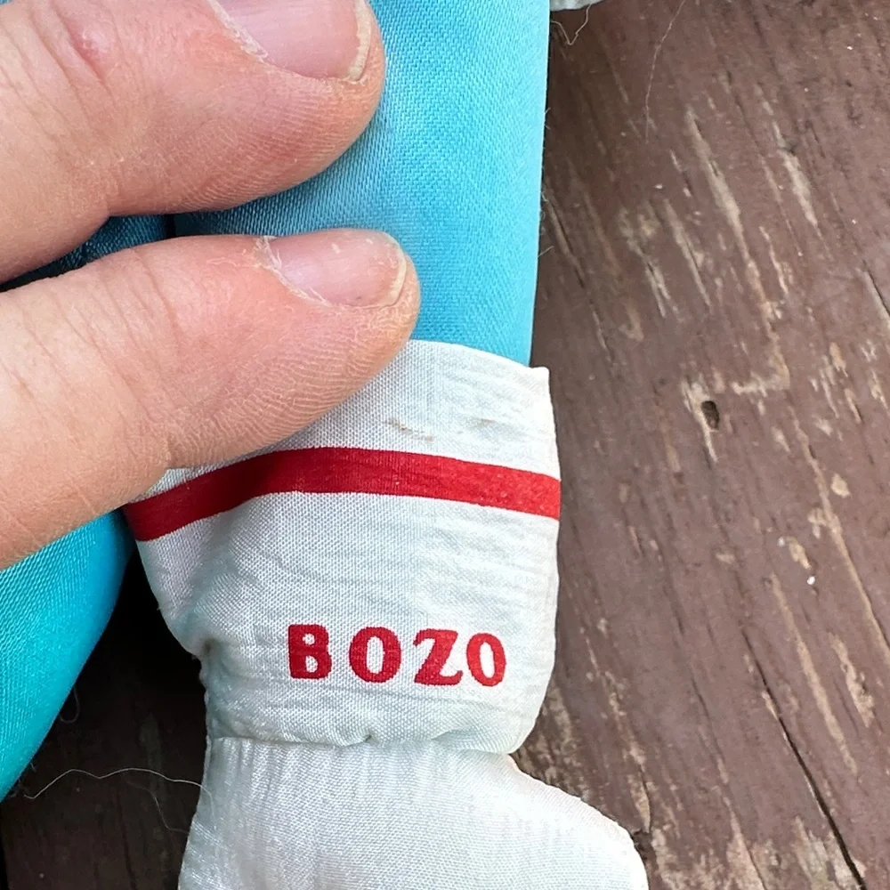 Vintage Bozo Clown 1960’s Plush Toy with bonus Clown Ornaments set